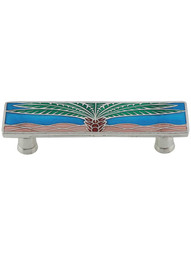 Royal Palm Enameled Horizontal Pull in Brilliant Pewter/Turquoise.